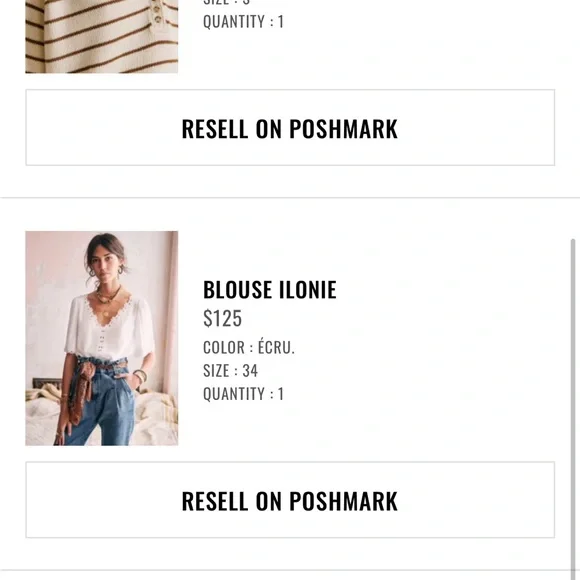 Sezane Ilonie Blouse Écru. - Size 34 - Picture 5 of 5